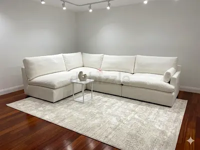 White color feather 🪶 filled modular sofa like new