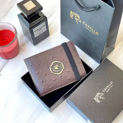 Cavallo Brown Leather Wallet with Gift Box - brand new