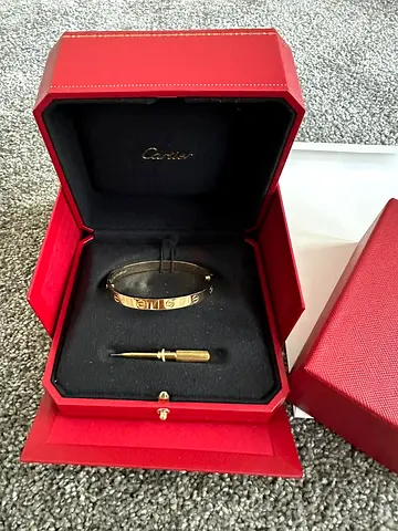 Original Cartier Love Bracelet (18k Yellow Gold) with Box and Screwdriver