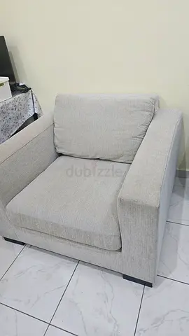 Light grey single-seater sofa armchair - good condition