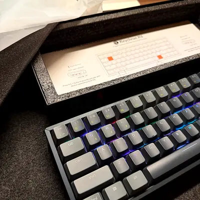 Keychron K6 Bluetooth 5.1 Wireless Mechanical Keyboard with Gateron G Pro Brown Switch/LED Backlit/R