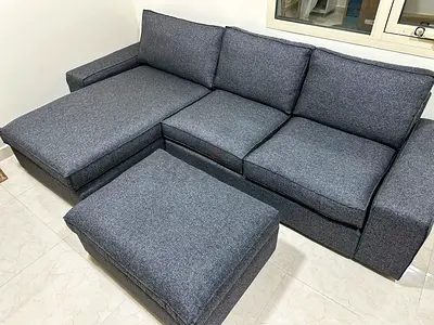 Ikea kivik Dark Gray L-Shaped Sofa with Ottoman