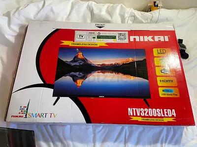 Nikai 32 Smart LED TV (NTV3200SLED4) - New/In Box, Frameless Design, Just open box, 100 % new