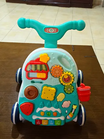 Lightweight Baby Push Walker / Ride-On - Teal/White