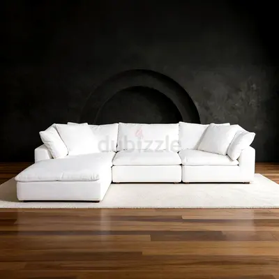 Marina home cloud feather 🪶 filled modular sofa with ottoman