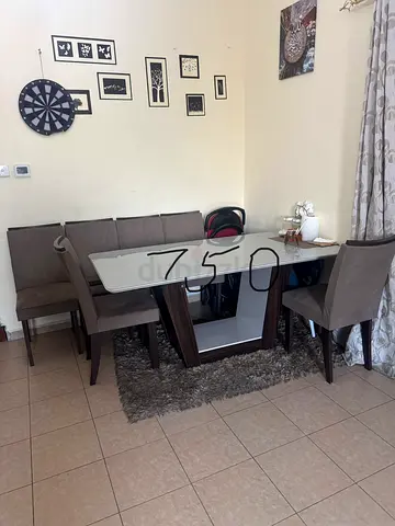 6-Seater Dining Table with Upholstered Chairs - Good Condition