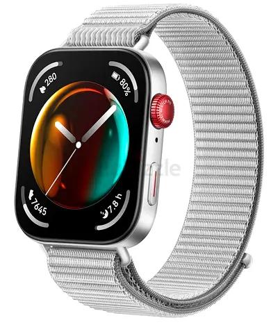 Silver Smartwatch with Nylon Loop Band — GPS, Heart Rate, Notifications