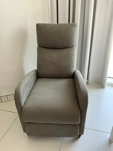 Ikea Grey Fabric Recliner Armchair - Good Condition