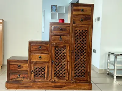 Marina solid wood steps cabinet