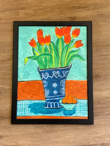 Custom drawing with hard work love and Care put into it. It took approximately three hours to finish