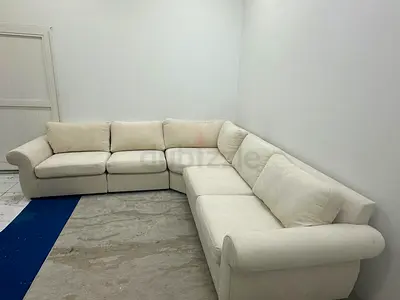 Selling pottery barn beige color corner lshape sofa