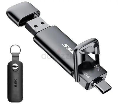 USB-C  USB-A Dual Interface 1TB Flash Drive (SSK) with Keyring Case brand new