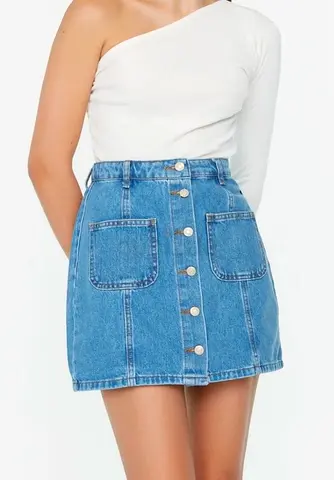 Brand new denim mini skirt