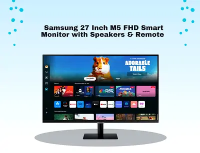 Samsung 27 Inch M5 FHD Smart Monitor with Speakers and Remote LS27DM502