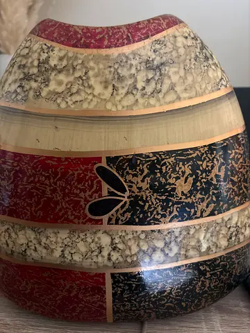 Decorative Hand-Painted Ceramic Vase - Medium Size