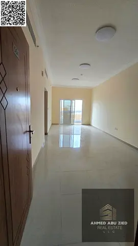 Brand new 1BHK apartment for rent in Ajman Al Jurf 3, prime location near China Mall, open view balcony, 2 bathrooms, built-in wardrobes, modern desi