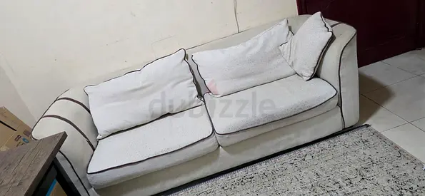 Light beige 3-seater sofa with cushions - good for living room