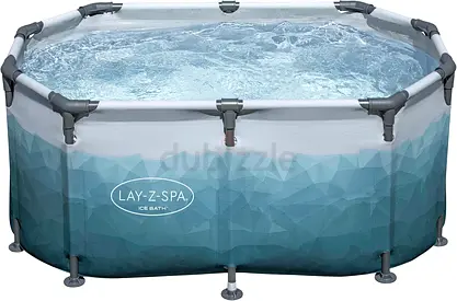 Bestway - 2 Person Glacial Dip Recovery Ice Bath Basin - 150cm x 90cm x 65cm - Blue/Grey