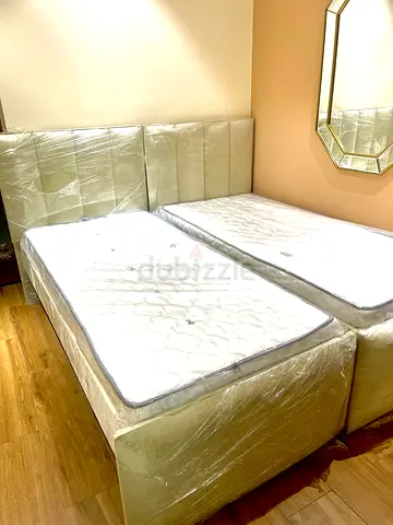 Pair of Single Beds with Headboards  Mattresses - Like New
