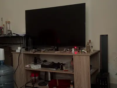 43 inch LED TV on wooden stand with Brand New Condition (used)