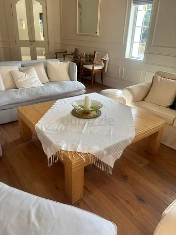 Bespoke Solid Oak Square Coffee Table — Good Condition