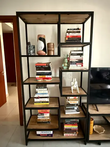 Large Industrial Bookshelf – Metal  Wood