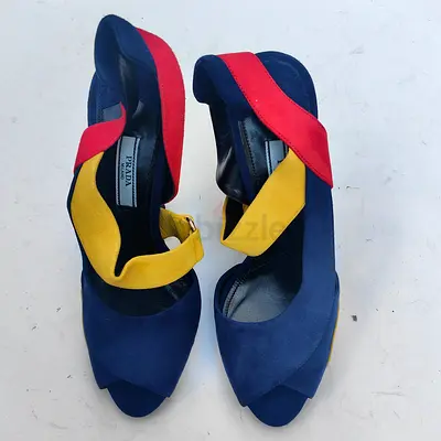 Prada - color block suede sandals