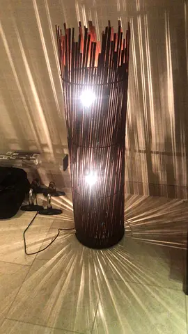 Rattan floor lamp