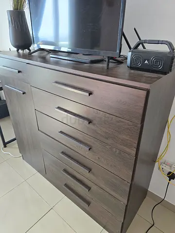 IKEA 8-Drawer Wooden Dresser / Chest of Drawers - Dark Wood Finish