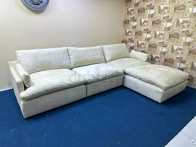 Like new condition home centre beige color sofa with footstool