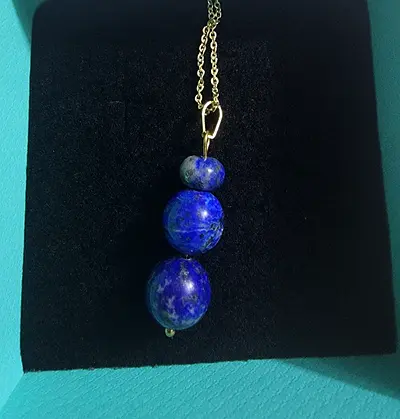 Natural Stone Lapiz Lazuli in non tarnish 18 k plated