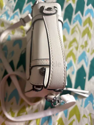 White crossbody bag - compact everyday purse/ sling bag with handle