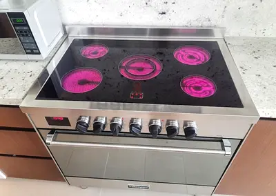 Bompani Italian 5-Burner Electric Ceramic Cooking Range 90x60 CM Same Like New