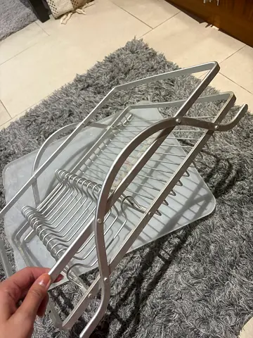 stainless steel dish drying rack with utensil- good quality- rust free