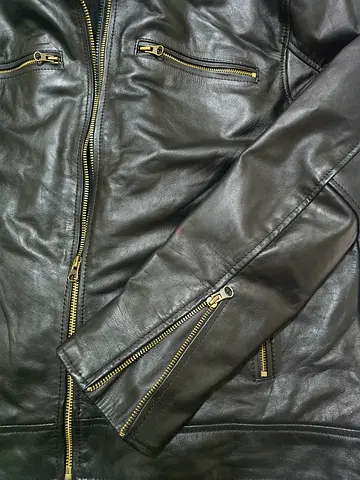 New genuine cowhide leather jacket with removable hoodie
