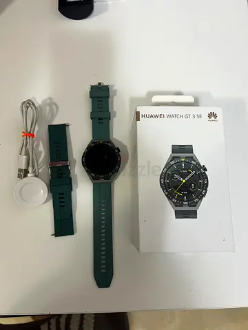 Huawei Watch GT 3 SE (Green) with extra strap and charger - very Good condition with box