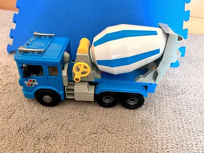 Blue Plastic Toy Cement Mixer Truck