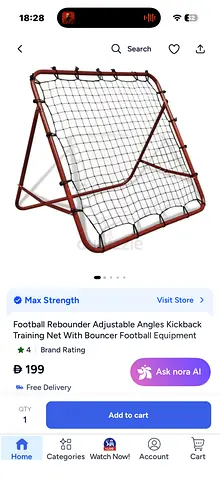 Football Rebounder Adjustable Kickback Training Net with Bouncer