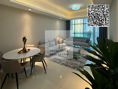 أفخم شقة غرفه وصالة مع بلكونه اطلاله مفتوحه الشقه على برج الساعة, مفروشه بالكامل, بموقع مميز جدا مع جيم، مسبح، باركينج خاص
