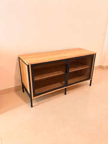Industrial Wood  Metal TV Unit / Sideboard - 100 x 36 x 54 cm