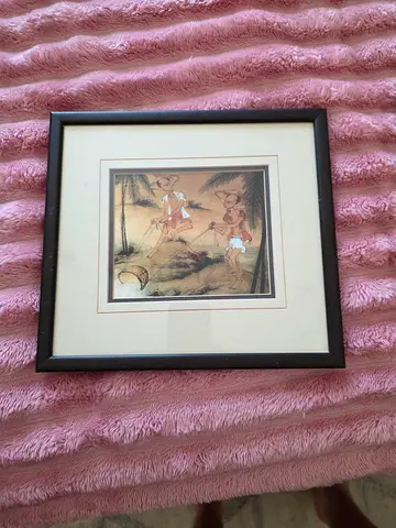 2x Framed Vintage Hunting Scene Print with Double Mat