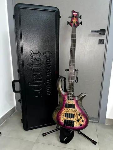 Schecter 1450 Riot Electric Bass 4 String Aurora Burst + Hard Case