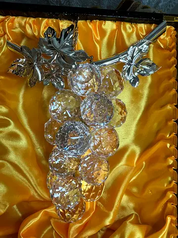 Crystal grape cluster ornament