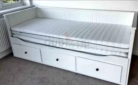 IKEA Hamnes Day bed with 3 storage drawers underneath and with 2 IKEA mattresses is available in exc