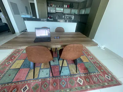Wooden Dining Table with 4 Chairs