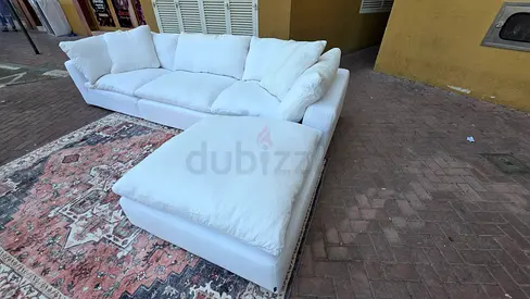 Marina home lucious cloud sofa white linen fabric sofa