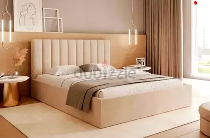 Brand New Beige Upholstered King Size Bed with Padded Headboard
