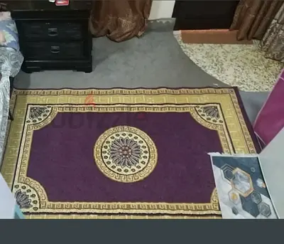 Purple and Gold Decorative Area Rug - Medium Size