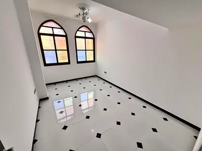 الروضة 3 قريب من مخرج محمد بن زايد شقة غرفتين وصالة للإيجار السنوي غرفتين ماستر 2 حمام بلكونة نظام دخول بالكارد تكييف مركزي صيانة كاملة على المالك شقة