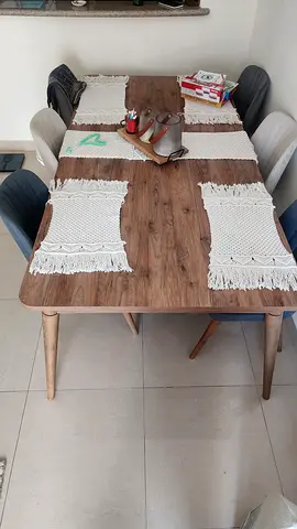 Solid Wood Dining Table with 6 Chairs - Good Condition